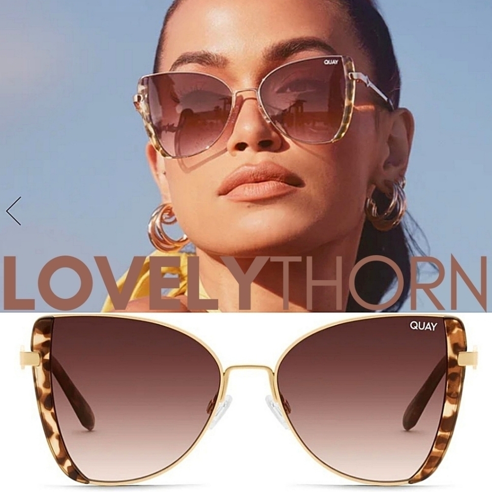 QUAY // ltd ed brown tortoise detail butterfly frame with brown fade lenses - Picture 7 of 15